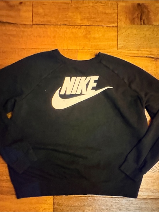 Nike Other - Nike Black Crewneck Sweatshirt with White Swoosh